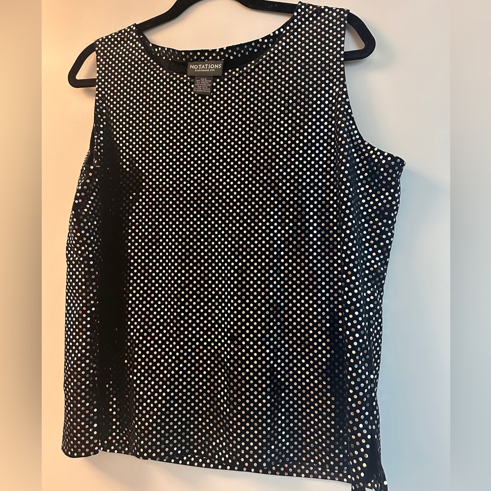 Sparkling silver dot tank top